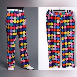 Loudmouth Golf Disco Ball Pants Multicolor Polka Dot Men’s 34x33